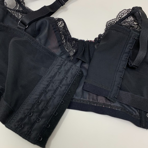 Torrid Curve Longline Bralette Plus Size 2X Black Floral Lace Underwire - Picture 6 of 8